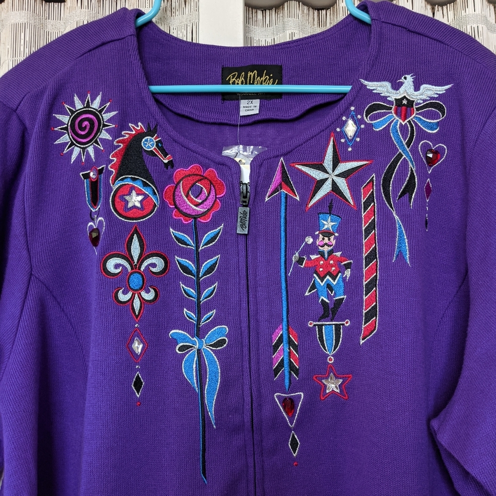 Bob Mackie NWT Jubilation Knit Cardigan 2XL